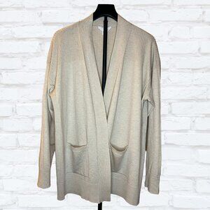 Time and Tru XXL 20 Beige Open Front Ribbed Cardigan w/ Pockets